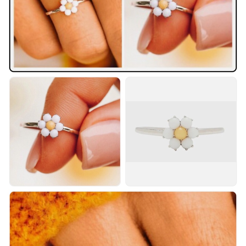 Pura Vida Beaded Daisy Ring Size 7 โขโ Silver Tone โข NWT